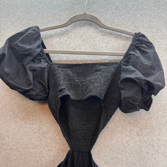 Princess Polly Amber Mini Black Puff Shoulder-Cut Out Dress- Women size 4 - Picture 7 of 8